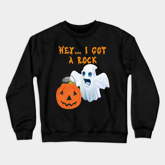 I Got A Rock Halloween Funny Trick Or Treat Halloween Squad Crewneck Sweatshirt by ChristianCrecenzio